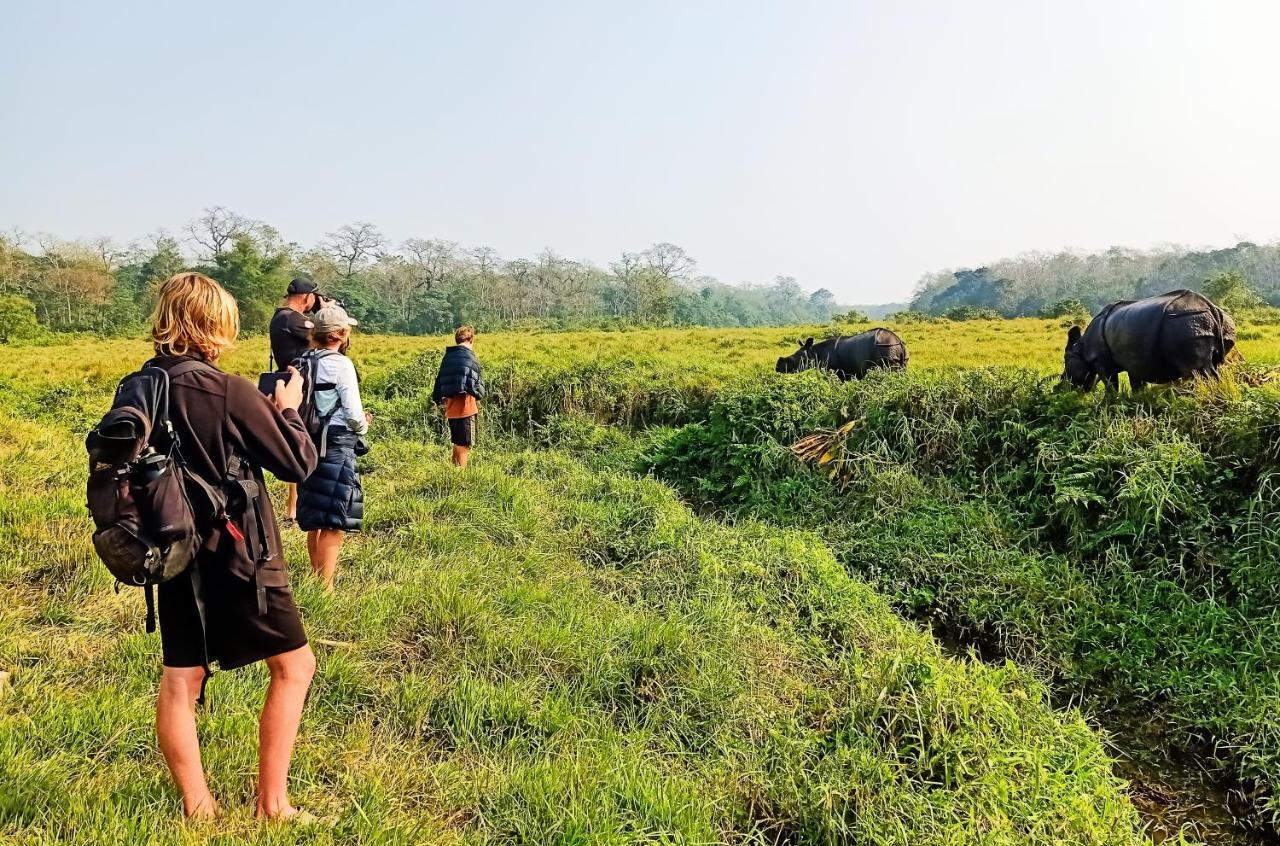 Hotel Rhinoceros-Homestay Sauraha Dış mekan fotoğraf